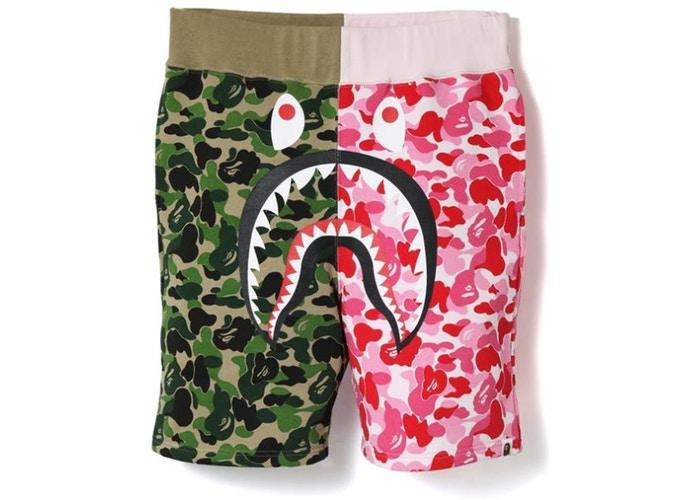 Спортивные шорты BAPE ABC Split Shark Shorts Green Pink