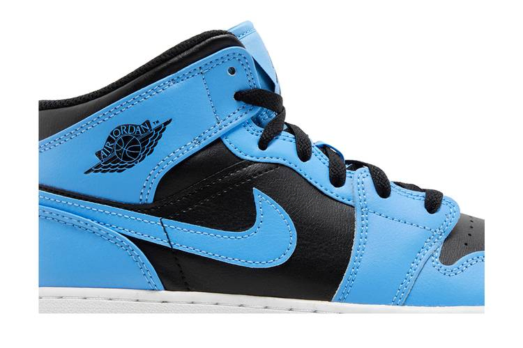 Кроссовки Air Jordan 1 Mid GS 'University Blue Black'