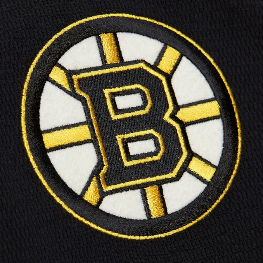 Лонгслив Mitchell & Ness Black Boston Bruins Thermal Henley Top