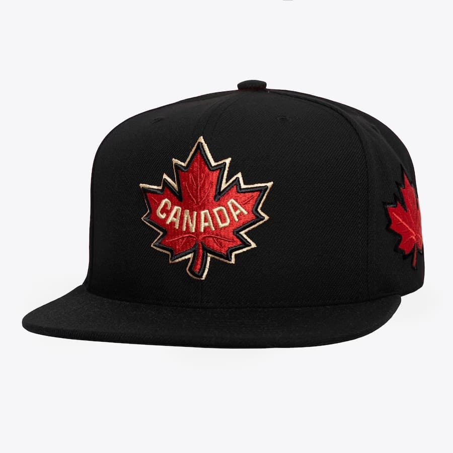 Бейсболка Mitchell & Ness Black Canada 2025 4 Nations Face-Off Snapback Hat