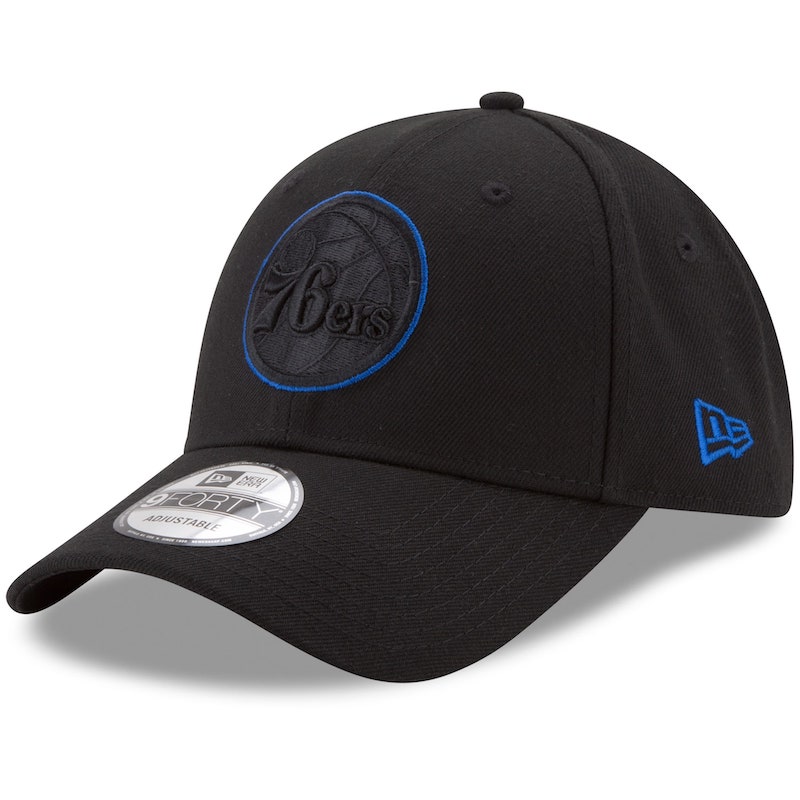 Кепка Men's New Era Black Philadelphia 76ers 9FORTY Adjustable Hat