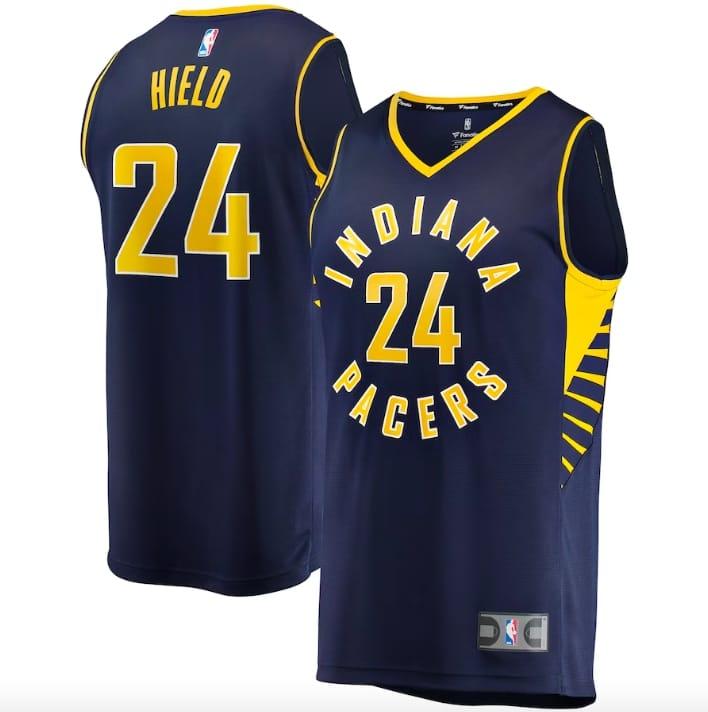 Баскетбольная джерси 2022-23 Indiana Pacers  #24 Buddy Hield Fast Break Icon Navy Jersey