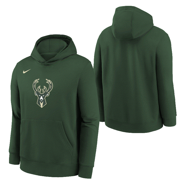 Худи Nike Milwaukee Bucks Club Logo Youth NBA Hoodie