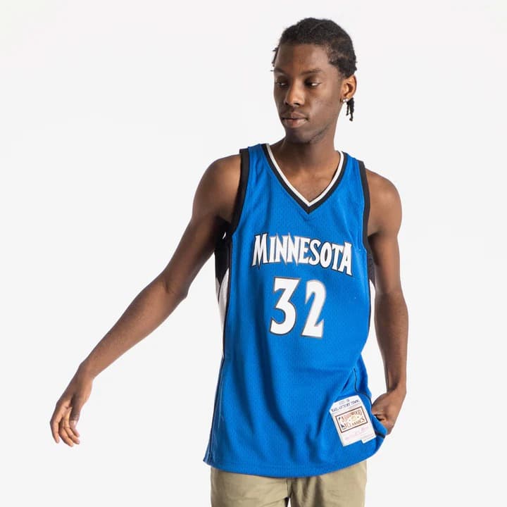 Баскетбольная джерси 2015-16 Minnesota Timberwolves Karl-Anthony Towns #32 Swingman Hardwood Classics Blue Jersey