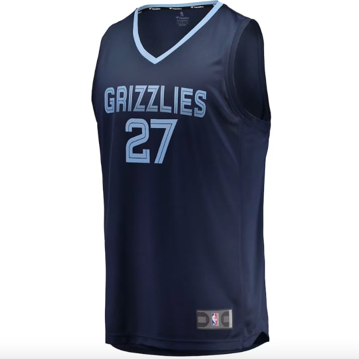 Баскетбольная джерси 2022 NBA Draft First Round Pick Memphis Grizzlies #27 David Roddy Fast Break Icon Navy Jersey