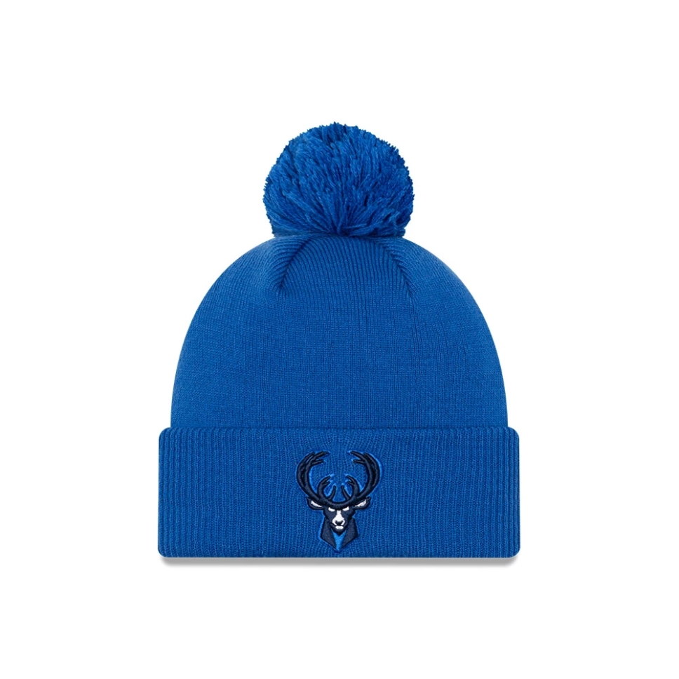 Шапка New Era Milwaukee Bucks City Edition Logo Pom Knit NBA Beanie