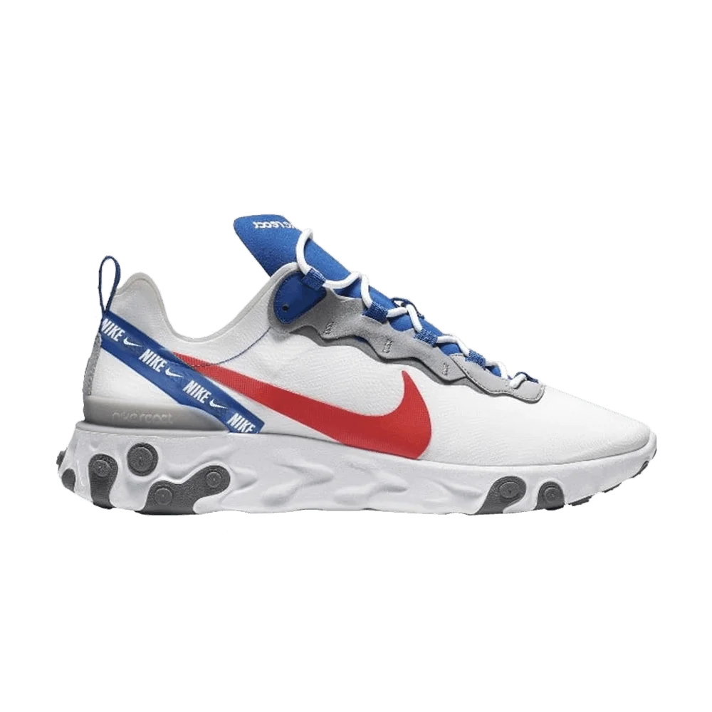 Krossovki-Nike-React-Element-55-White-Royal-Red