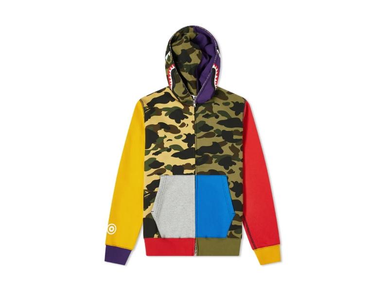 Худи BAPE 1st Camo Crazy Shark Full Zip Hoodie Multi
