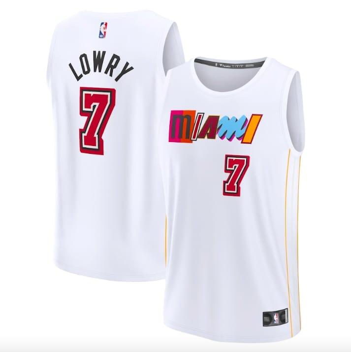 Баскетбольная джерси 2022-23 Miami Heat #7 Kyle Lowry  Fast Break City White Jersey