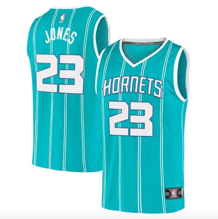 Баскетбольная джерси 2021-22 Charlotte Hornets #23 Kai Jones Fast Break Icon Teal Jersey