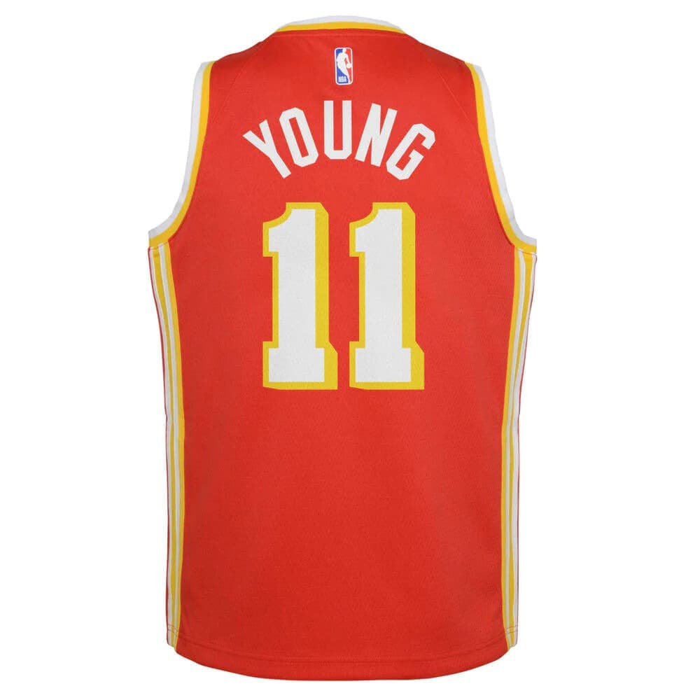 Баскетбольная джерси 2021-22 Atlanta Hawks Trae Young #11 Youth Swingman Icon Edition Red Jersey