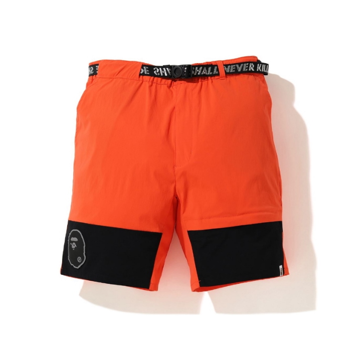 Спортивные шорты BAPE Color Block Nylon Belt Shorts Orange