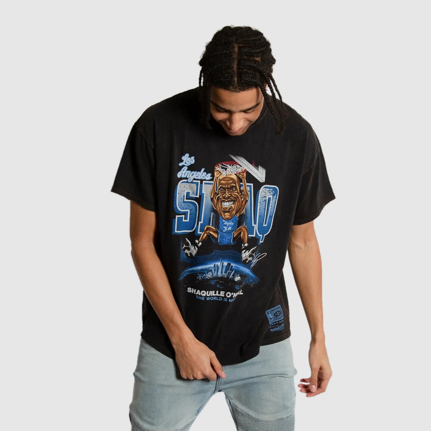 Футболка Mitchell & Ness Shaquille O’Neal Los Angeles Lakers Vintage Caricature NBA T-Shirt