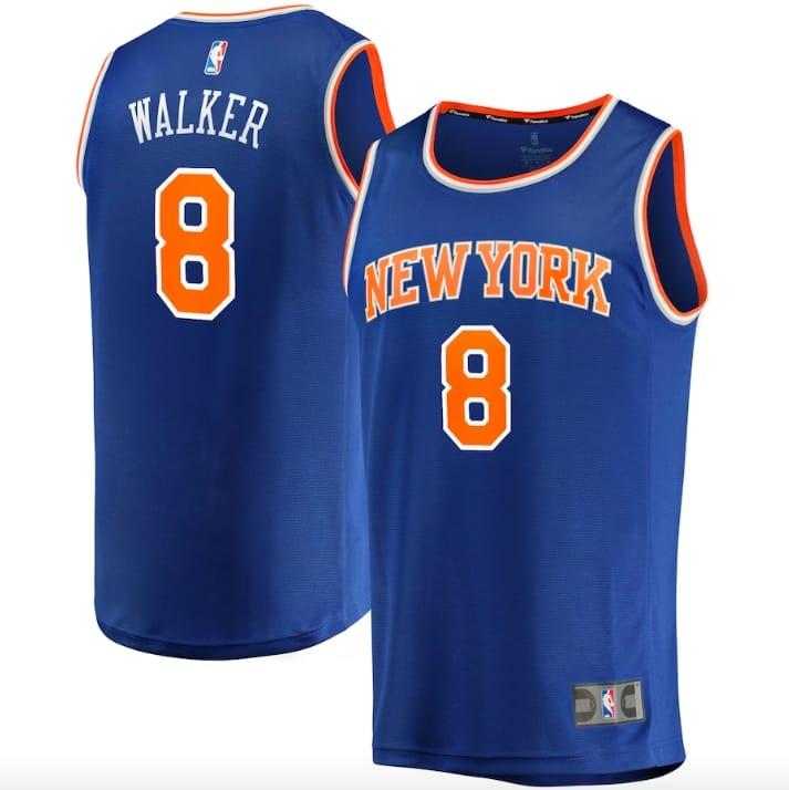 Баскетбольная джерси 2022-23 New York Knicks #8 Kemba Walker Fastbreak Icon Blue Jersey