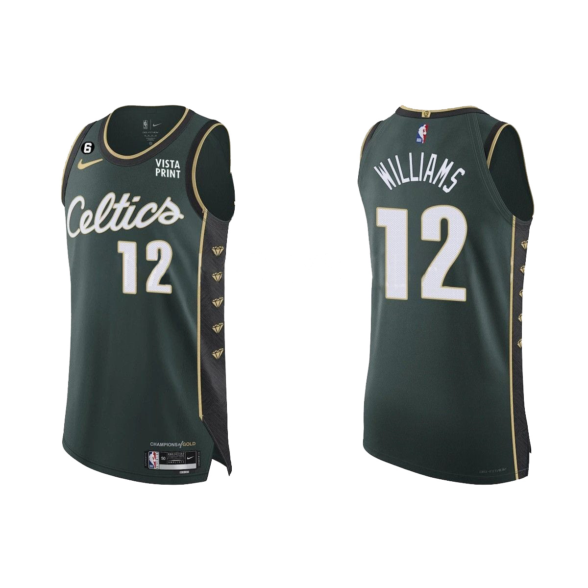 Баскетбольная джерси 2022-23 Boston Celtics #12 Grant Williams Authentic Green City Jersey