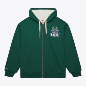Mitchell-Ness-Green-Milwaukee-Bucks-Vintage-Logo-Playoff-Win-2.0-Full-Zip-Hoodie-300x300