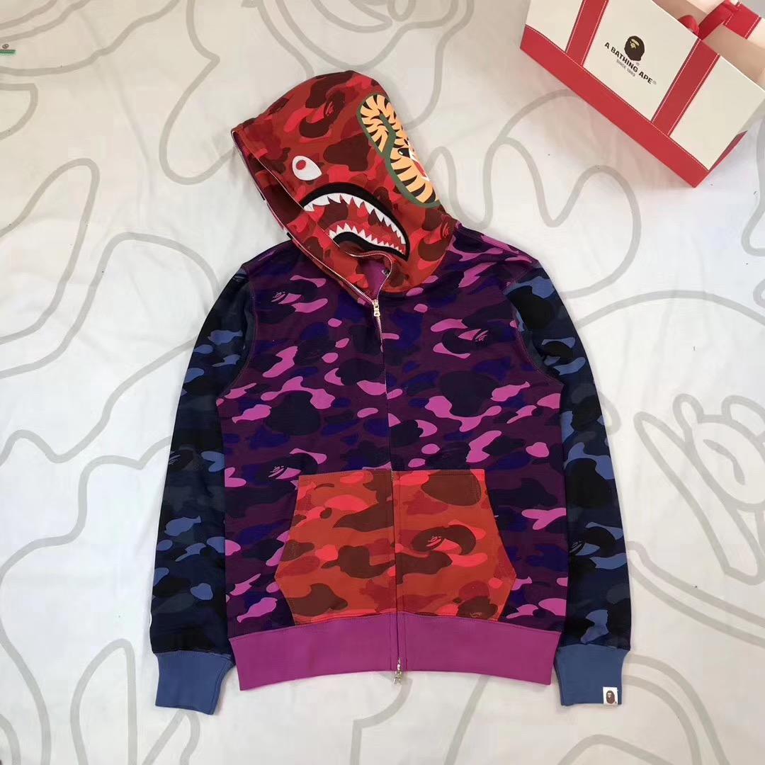 Худи BAPE Color Camo Crazy Shark Full Zip Hoodie Multi