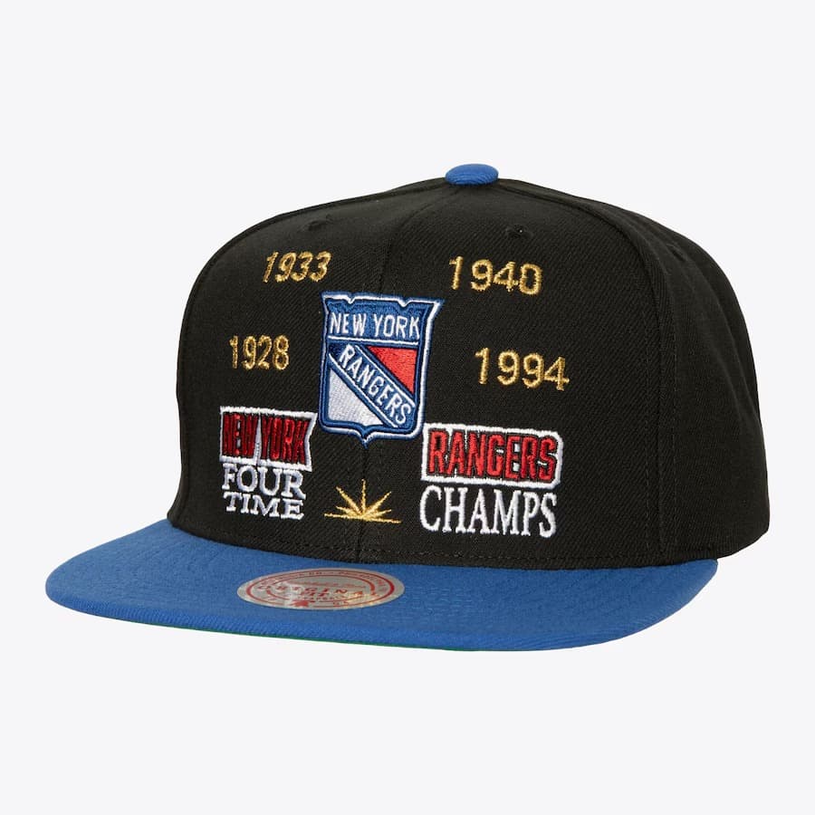 Бейсболка Mitchell & Ness Black New York Rangers Champ Is Here Vintage Snapback Hat