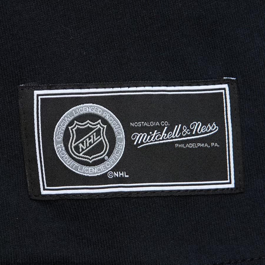 Топ Mitchell & Ness Women's Black Los Angeles Kings Glitter Long Sleeve Cropped Top