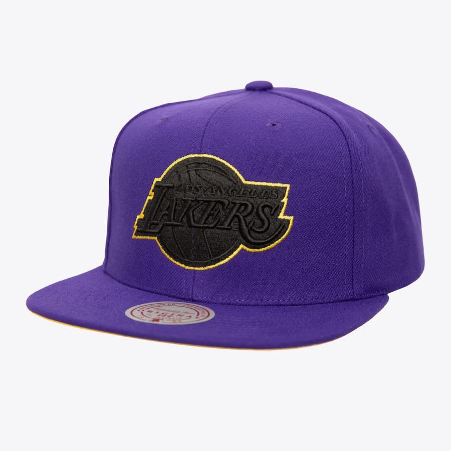 Бейсболка Mitchell & Ness Purple Los Angeles Lakers Logo Eclipse OG Snapback Hat