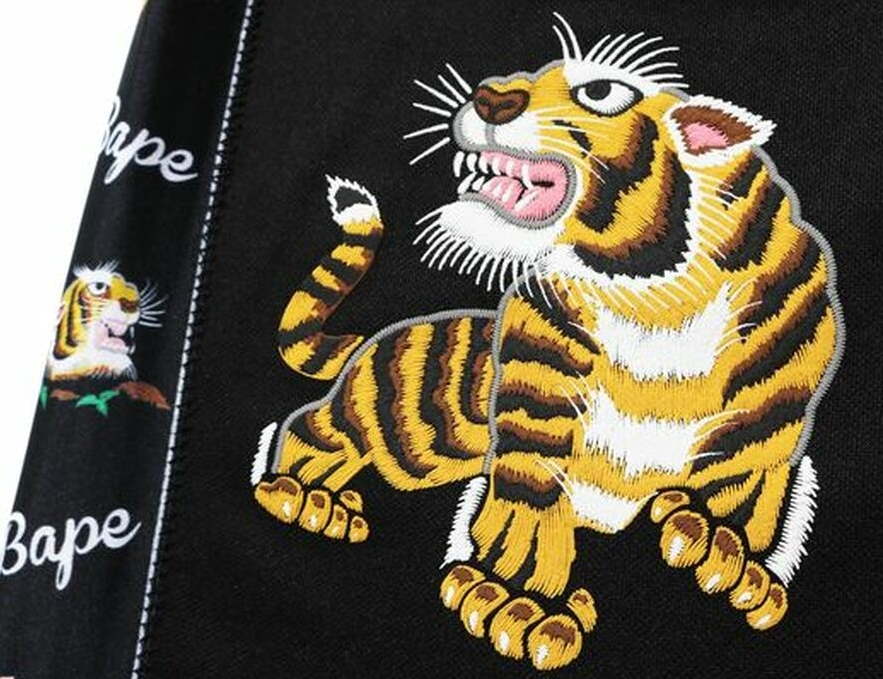 Спортивные шорты BAPE Tiger Jersey Wide Shorts Black