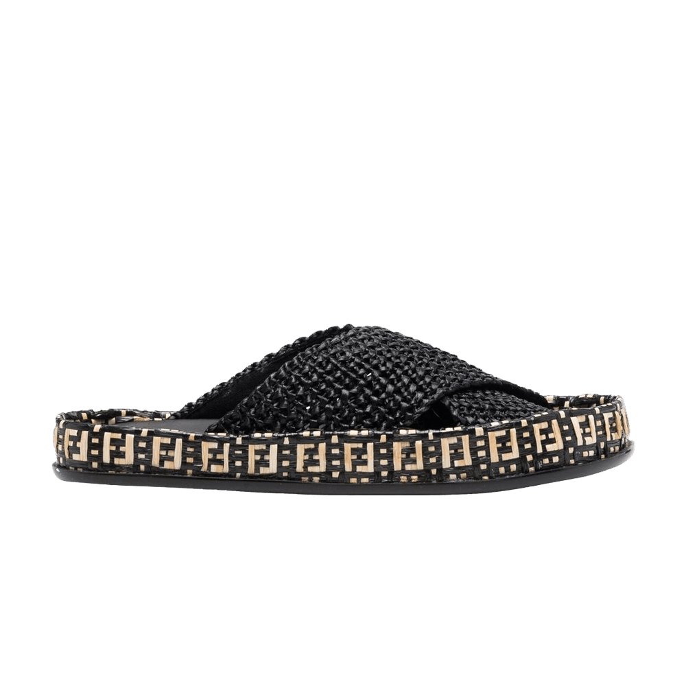 Fendi Wmns Raffia Slides 'Black Natural'