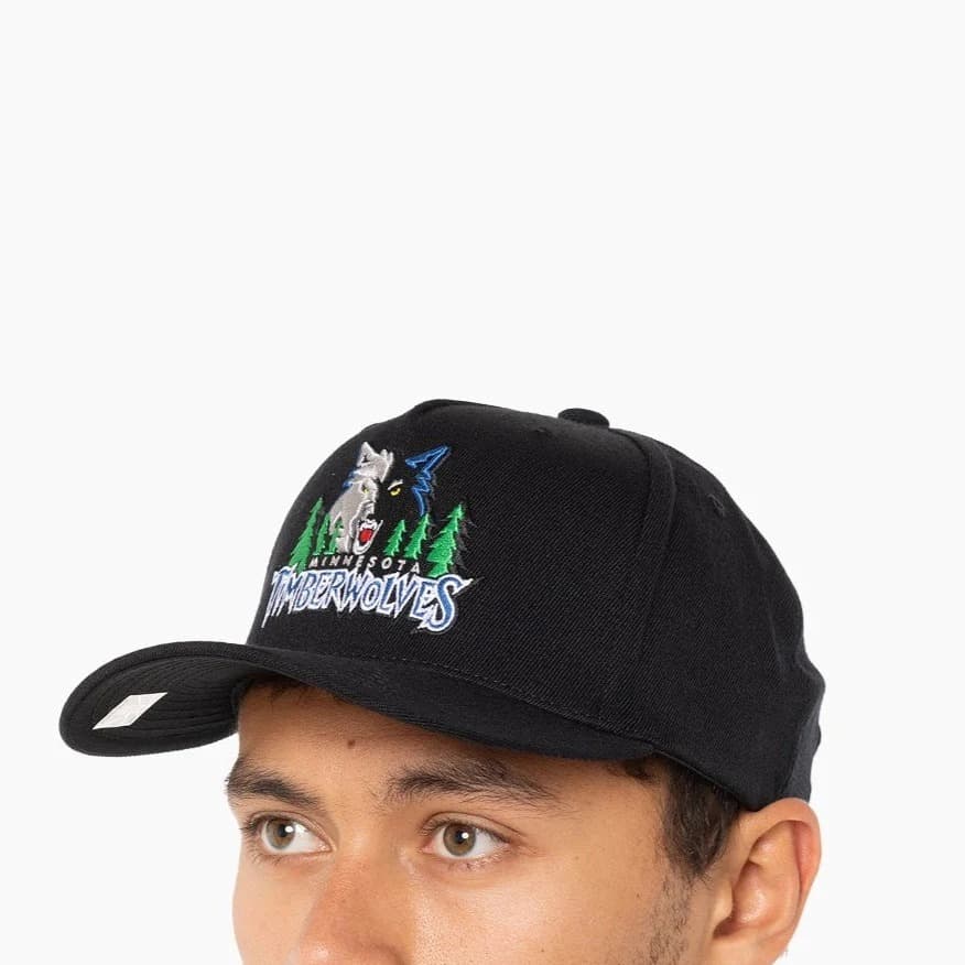 Бейсболка Mitchell & Ness Minnesota Timberwolves Retro Classic Logo Stretch NBA Snapback Hat