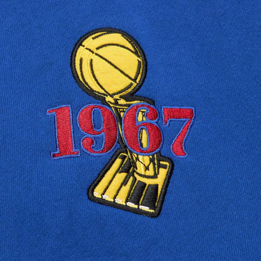 Худи Mitchell & Ness Royal Philadelphia 76ers Team OG 3.0 Vintage Fleece Pullover Hoodie