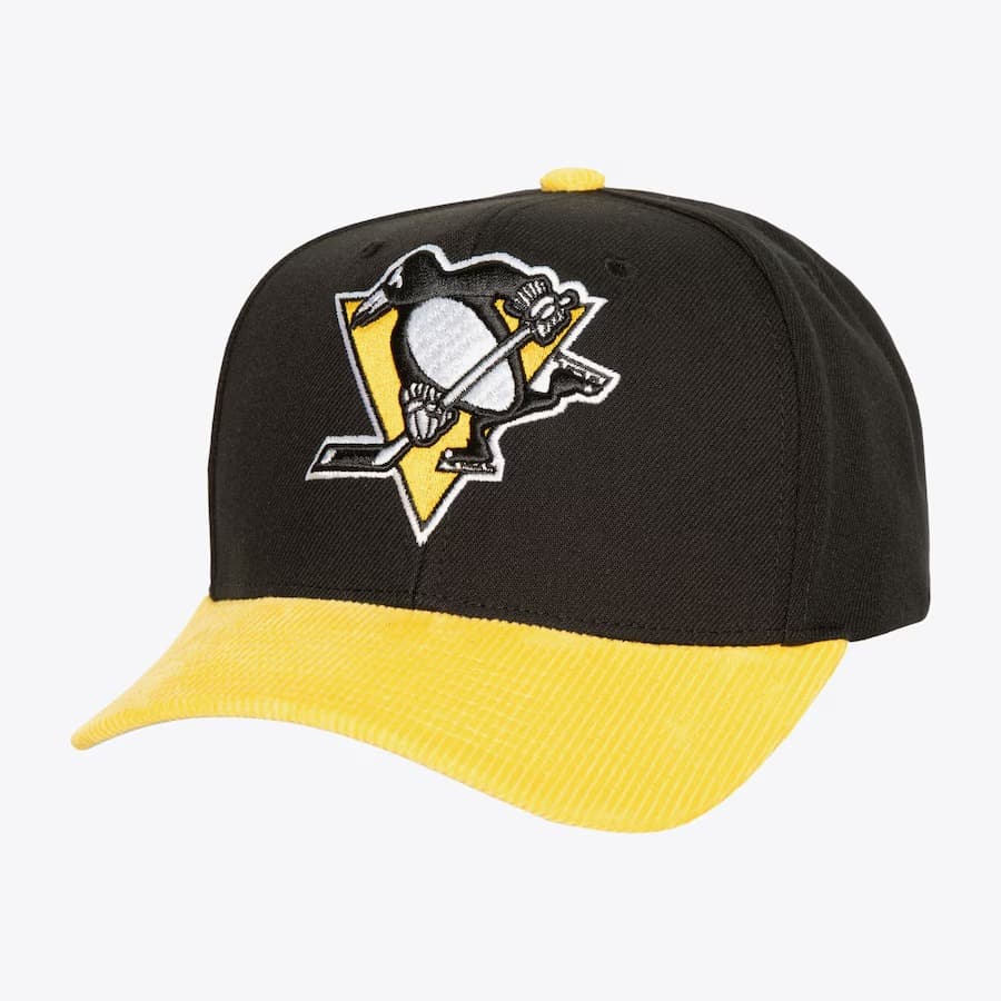 Бейсболка Mitchell & Ness Black Pittsburgh Penguins Cord Pro Snapback Hat