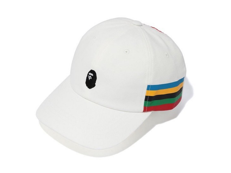 Бейсболка BAPE Ape Head Line Panel Cap White