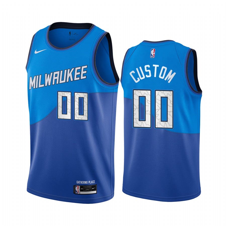 Баскетбольная джерси 2020-21 Milwaukee Bucks #00 Custom City Edition Navy Swingman Jersey