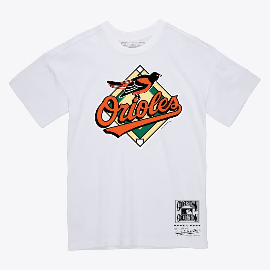 Футболка Mitchell & Ness White Baltimore Orioles Basic Logo T-Shirt