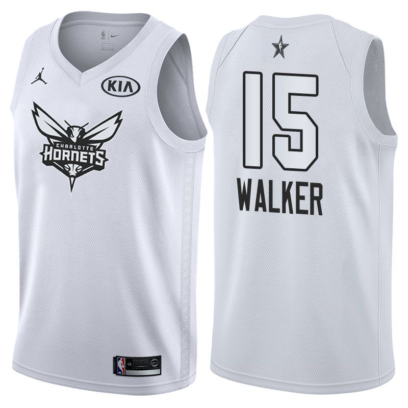 Баскетбольная джерси 2018 All-Star Charlotte Hornets Kemba Walker #15 White Swingman Jersey