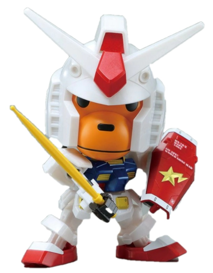 Коллекционная фигурка BAPE Baby Milo RX-78-2 Gundam Toy White