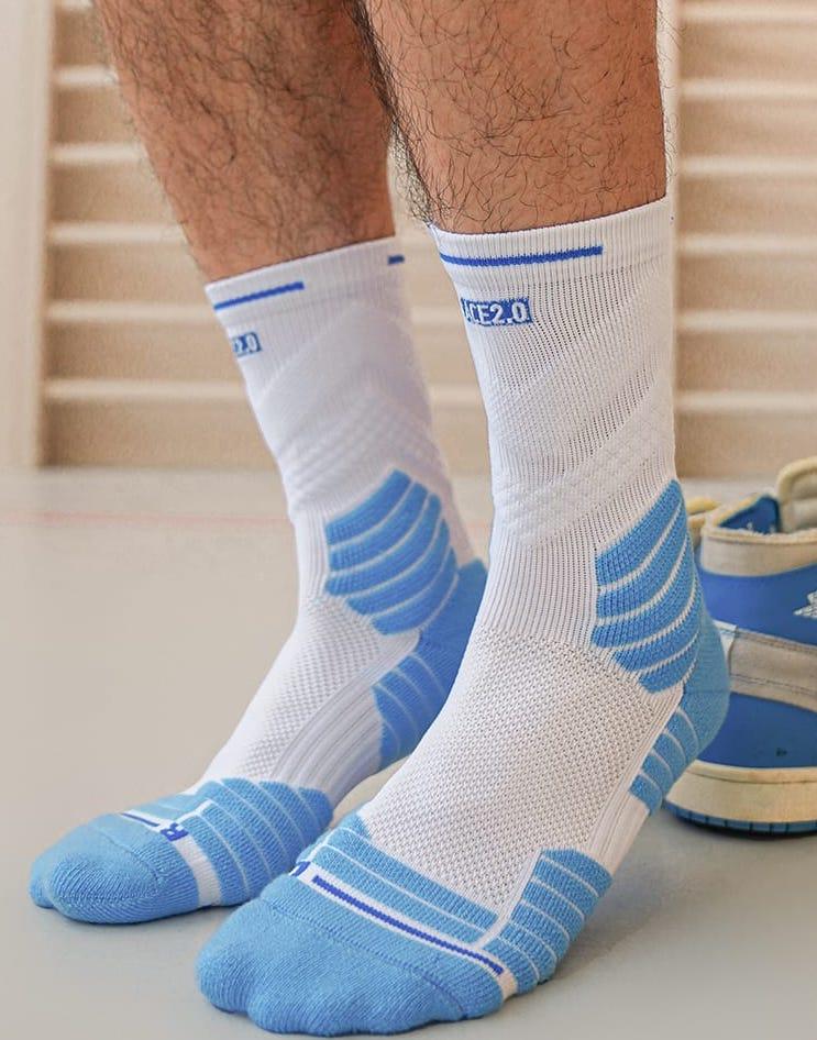 Спортивные носки Ehot Ace White-Cyan Crew Socks