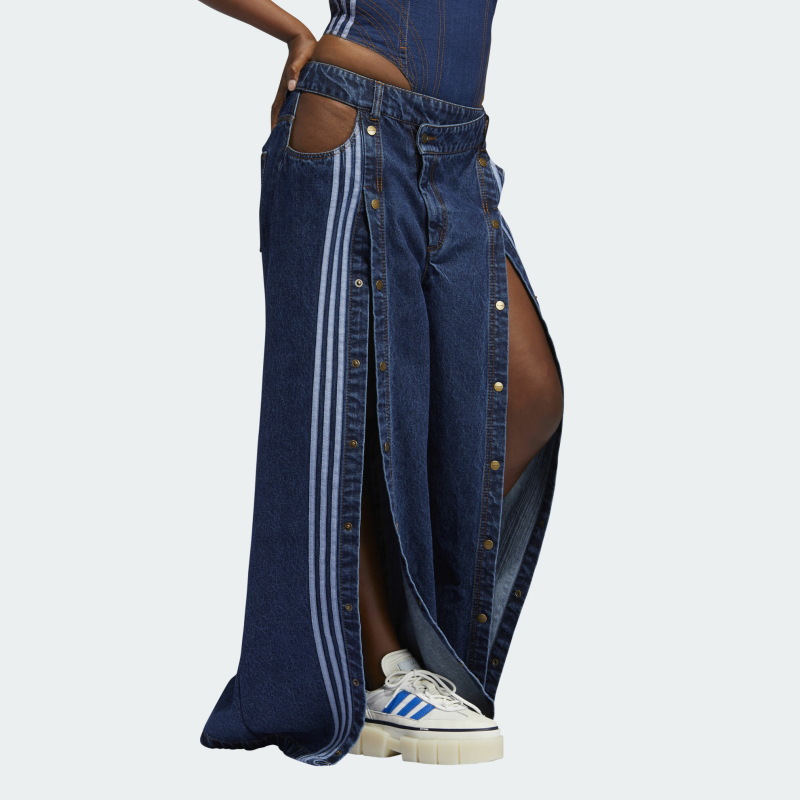 Спортивные брюки adidas Ivy Park Denim Wide-Leg Snap Pants Dark Denim