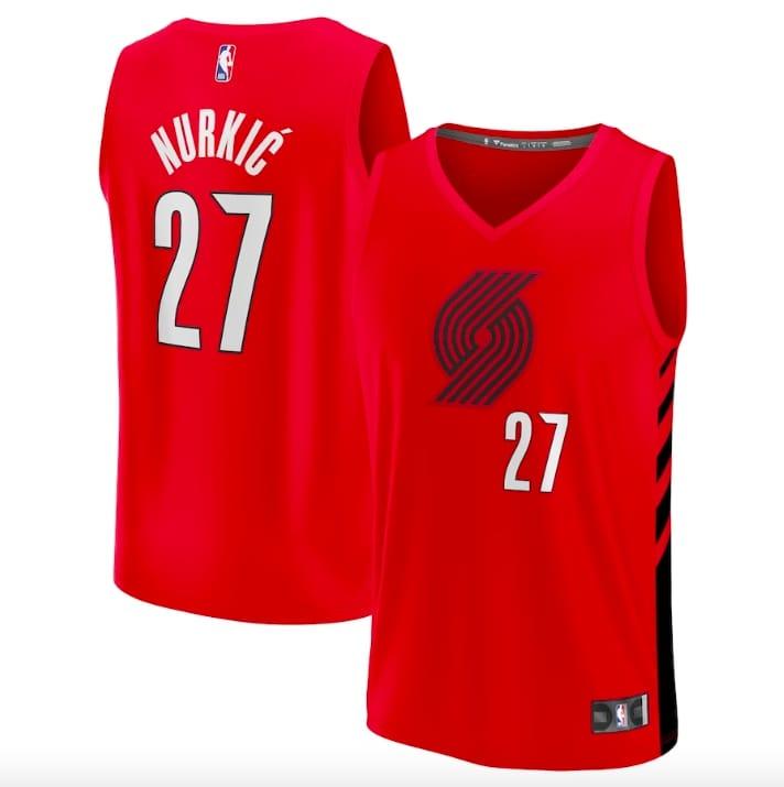 Баскетбольная джерси 2022-23 Portland Trail Blazers #27 Jusuf Nurkic Fast Break Statement Red Jersey