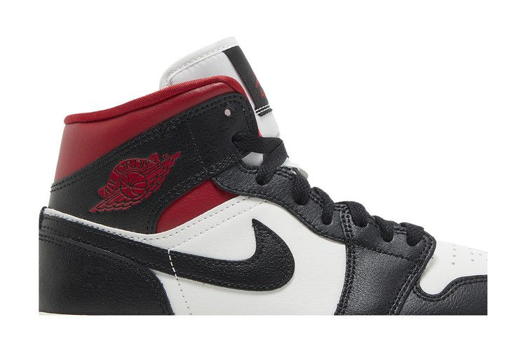 Кроссовки Wmns Air Jordan 1 Mid 'Black Sail Gym Red'