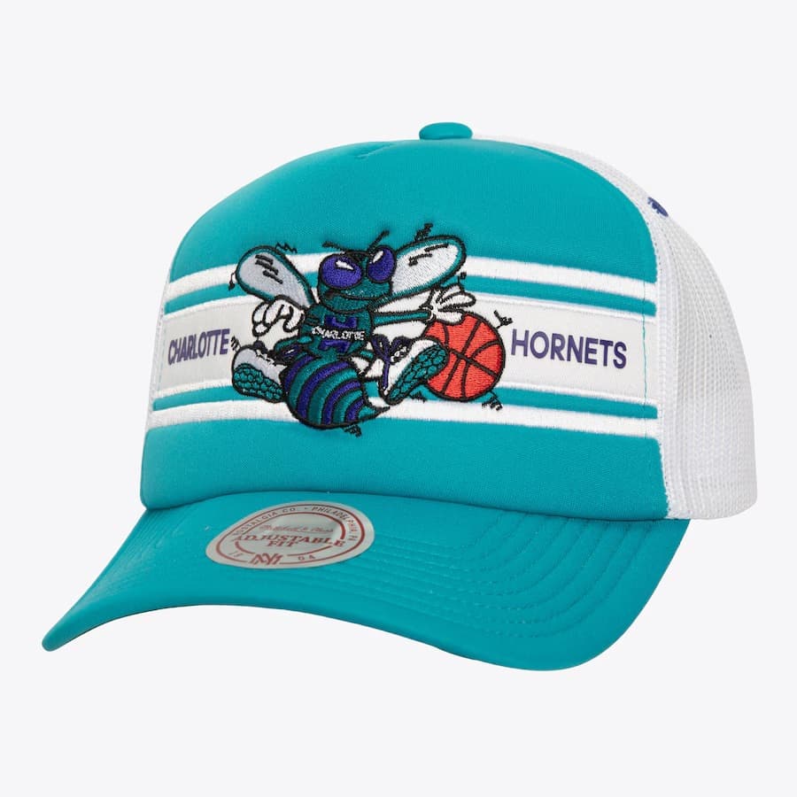 Mitchell-Ness-Teal-Charlotte-Hornets-Hardwood-Classics-Sideline-Trucker-Snapback-Hat