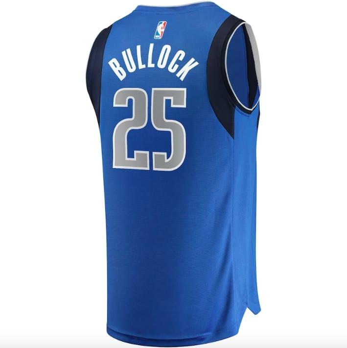 Баскетбольная джерси 2021-22 Dallas Mavericks #25 Reggie Bullock Fast Break Icon Blue Jersey