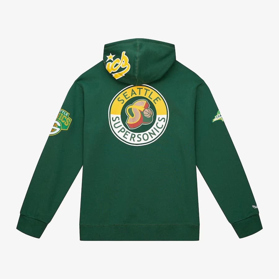 Худи Mitchell & Ness Green Seattle Supersonics City Collection Fleece Pullover Hoodie