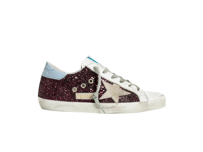 Кроссовки Golden Goose Wmns Superstar Wine Glitter