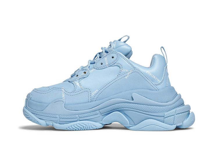 Кроссовки Balenciaga Wmns Triple S Sneaker 'Allover Logo - Light Blue'