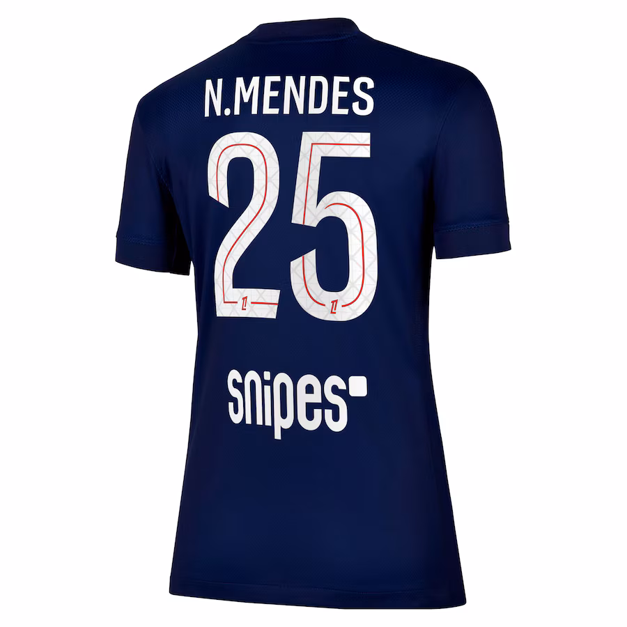 Женское футбольное джерси PSG Nike Home Stadium Shirt 2025-26 - N. Mendes 25