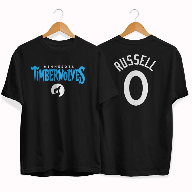 Футболка Timberwolves 0 D’Angelo Russell black tee by slamdunk