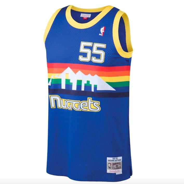 Баскетбольная джерси 1991-92 Denver Nuggets #55 Dikembe Mutombo Mitchell & Ness Blue Jersey