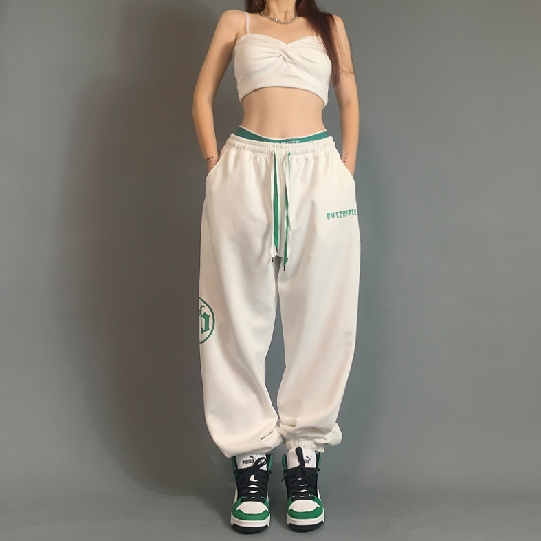 Спортивные брюки 2021 Bulegirls Hip-hop Style Sweatpants White/Red