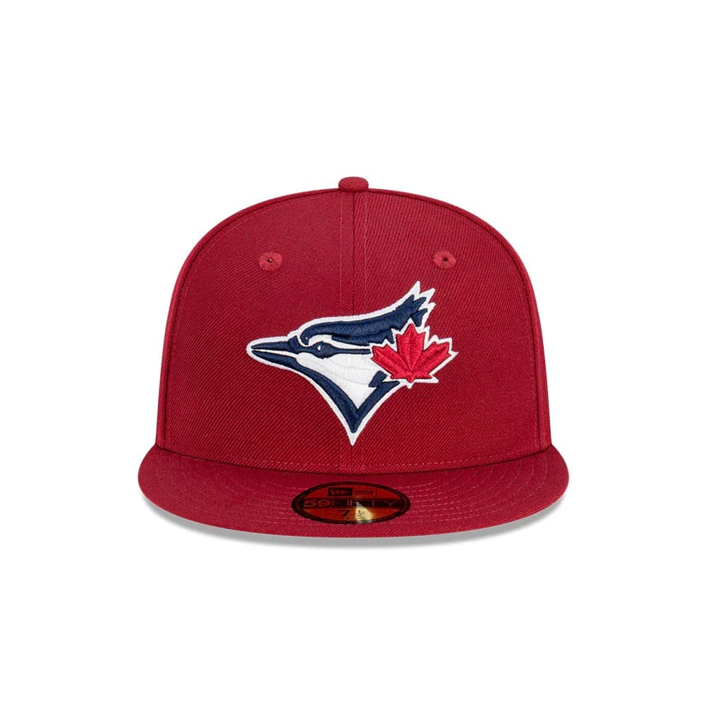 Бейсболка New Era Toronto Blue Jays Bordeaux 59FIFTY MLB Fitted Red Hat