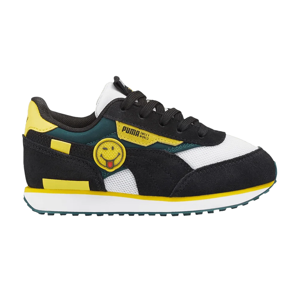 Krossovki-SmileyWorld-x-Puma-Future-Rider-Little-Kid-Black-Vibrant-Yellow