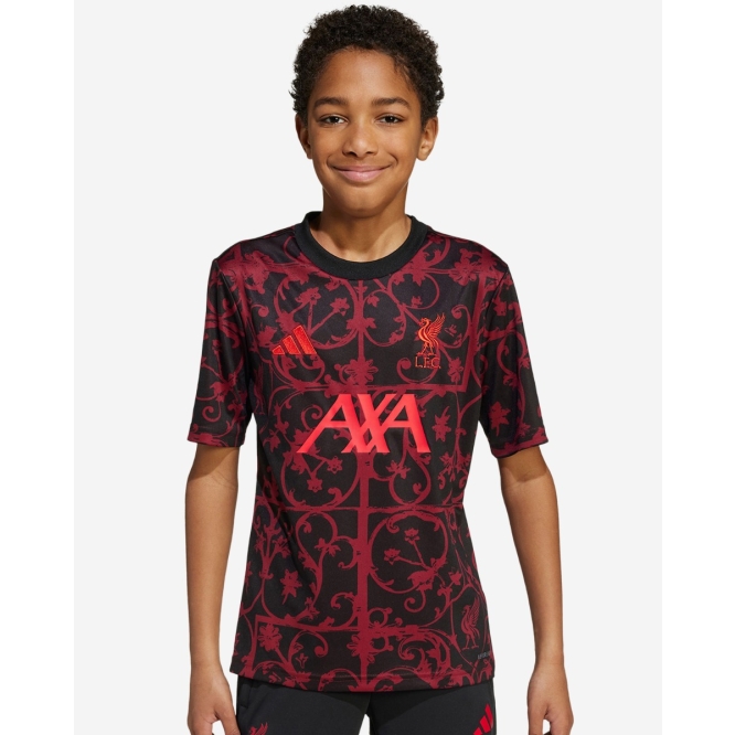 Детское тренировочное джерси Liverpool FC adidas Youth 25/26 Short Sleeve Pre-Match Shirt Black